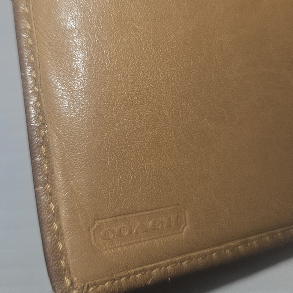 Vintage Coach Brown Leather Stitched Buckle Trifold Square Wallet Y2K Classic - Picture 8 of 8